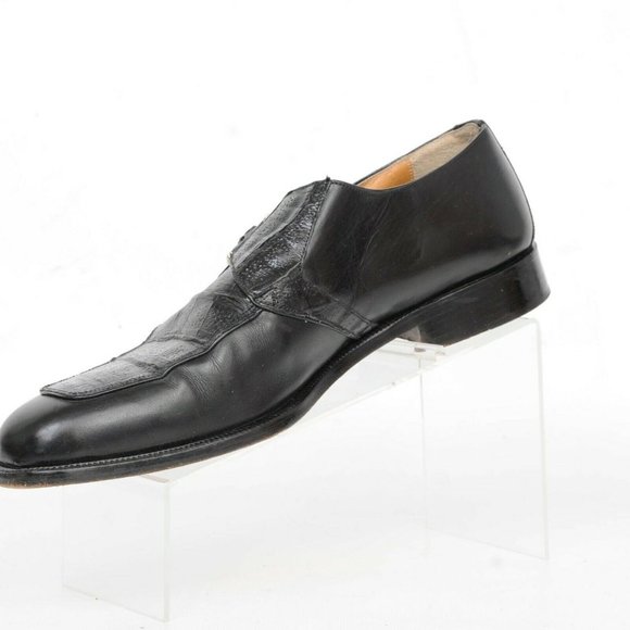 Caporicci Black Genuine Crocodile Monk Strap Loafer Shoes Mens 13 Italy Dress main image 9